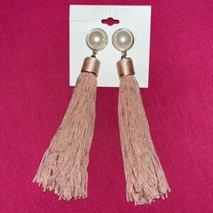 Tassel earrings with pear studs
